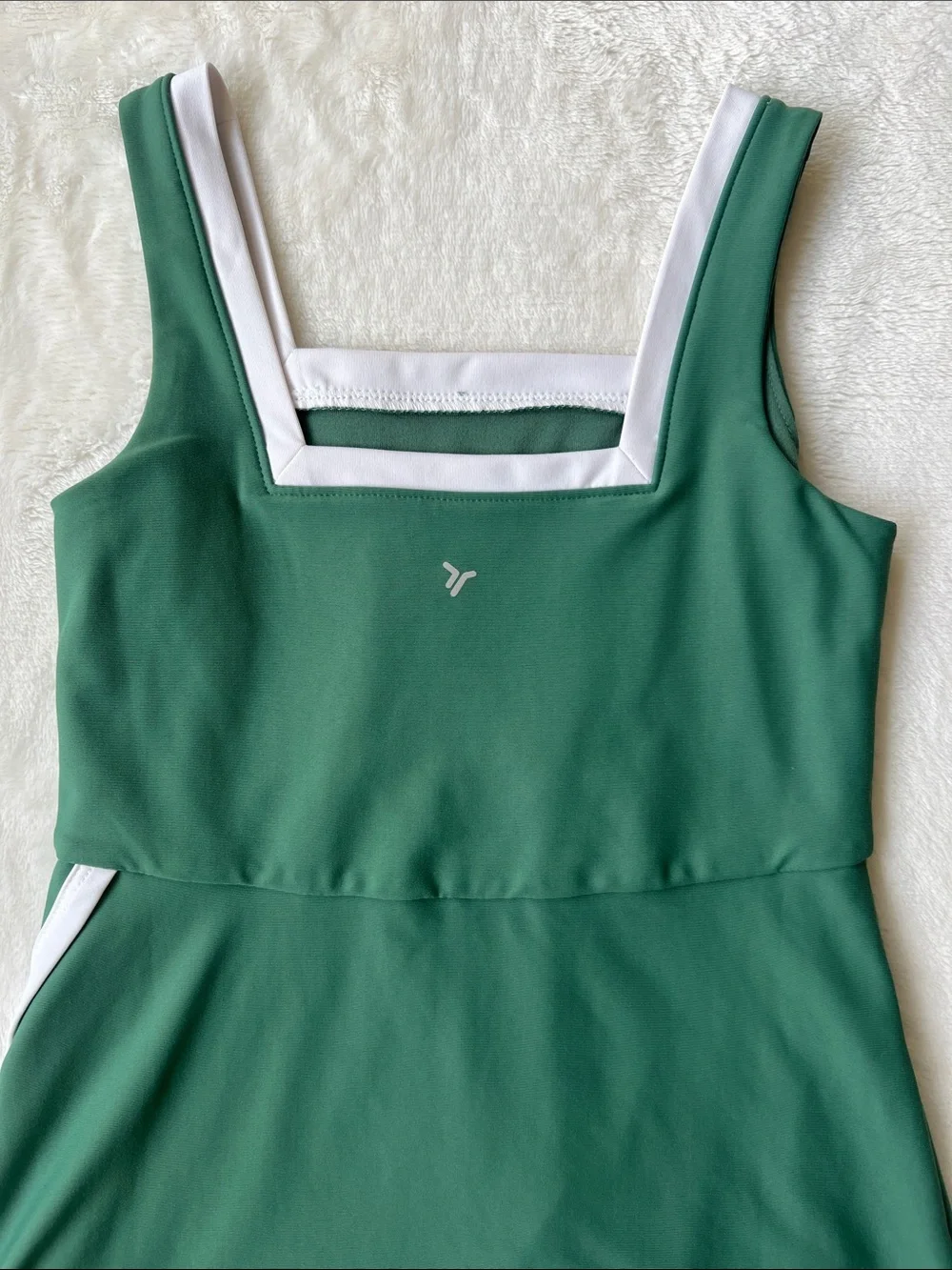 Old Navy Green Athleisure Mini Dress with White Trim and Shorts